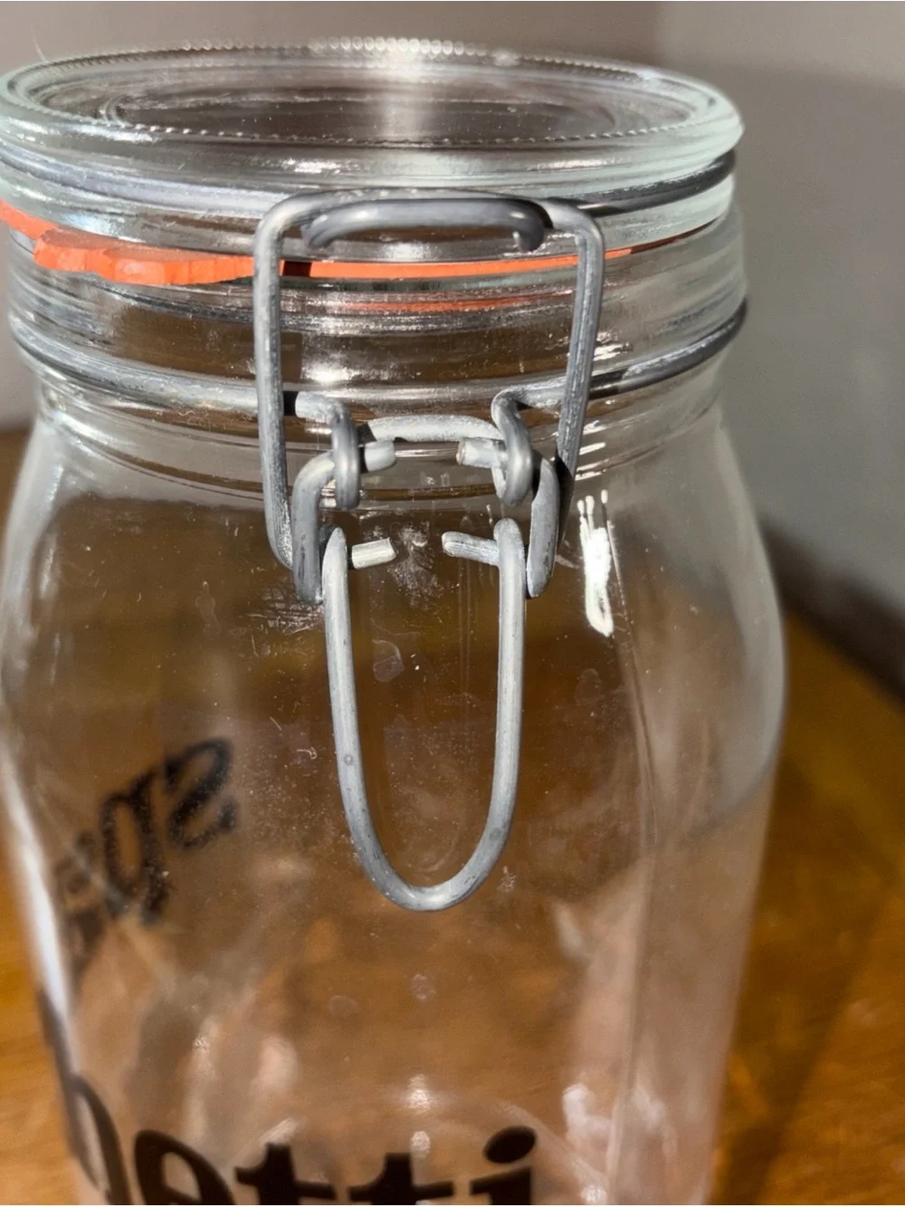 Vintage 1970's 10” SPAGHETTI Mason Jar Canister MCM Mid Century modern